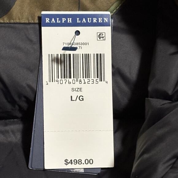 NEW Polo Ralph Lauren Camo Puffer Down Fill Jacket Coat Detachable Hood LARGE - Picture 8 of 10